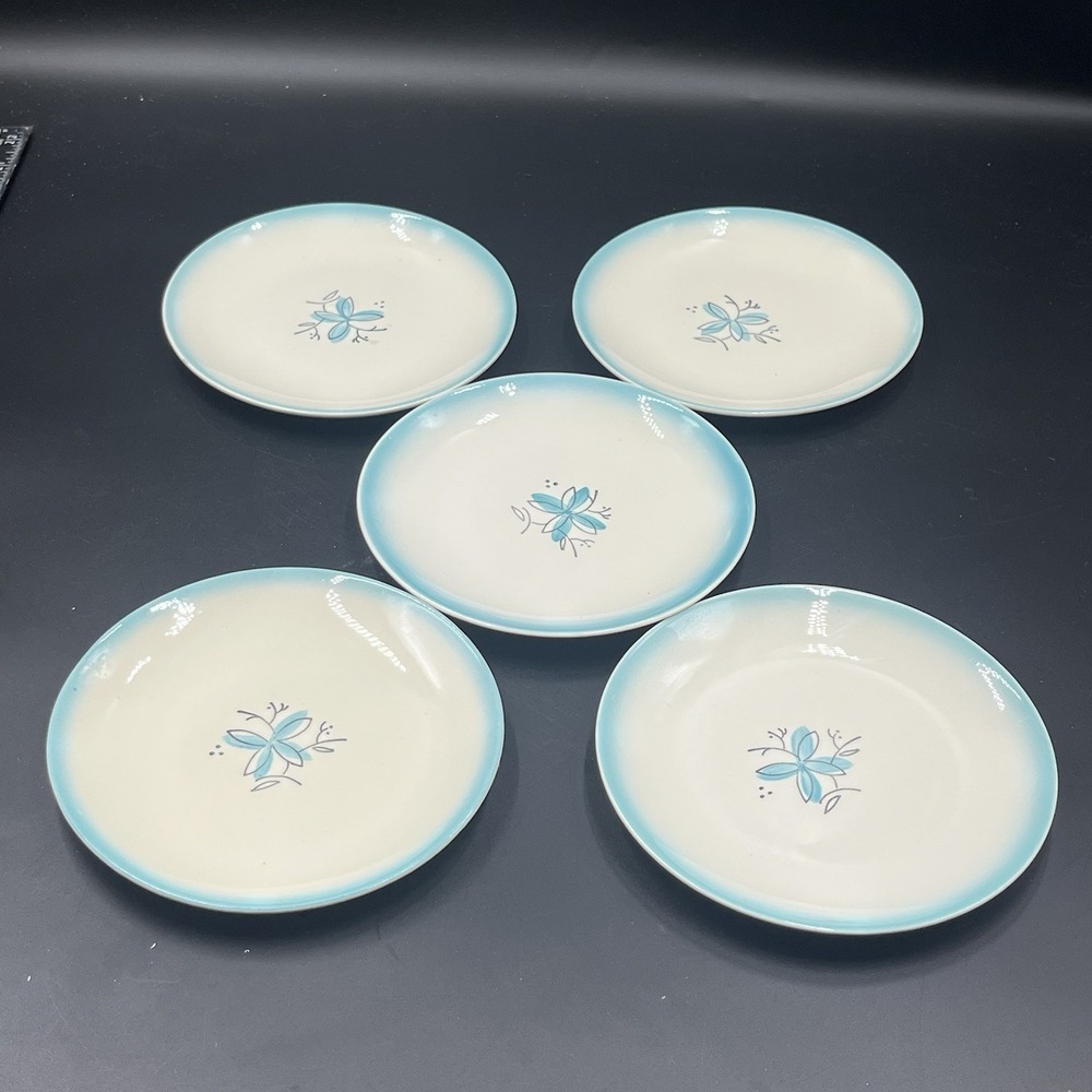 Cunningham & Pickett Avalon Aqua Atomic Flora Design 1950's Set‎ of 5 - Picture 2 of 4
